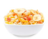 1 x 3 kg mix de frutas exóticas trozos de fruta confitada papaya mango melón piña coco manzana plátano bajo en grasa bajo en sal vegetariano sin gluten sin lactosa Productos deshidratados Mi tienda 3 kg (1 paquete)