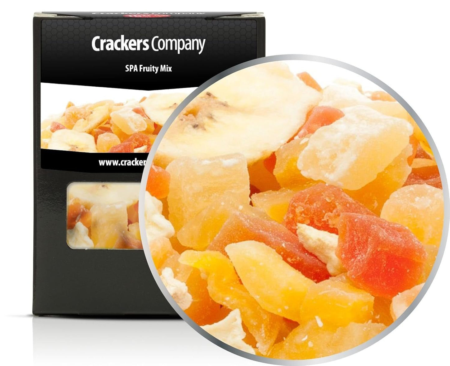 1 x 3kg Mezcla de frutas exóticas Trozos de frutas confitadas Papaya Mango Sandía Piña Coco Manzana Plátano Bajo en grasa Bajo en sal Vegetariano Sin gluten Sin lactosa Productos deshidratados Mi tienda 5 X 80G en caja (400G)
