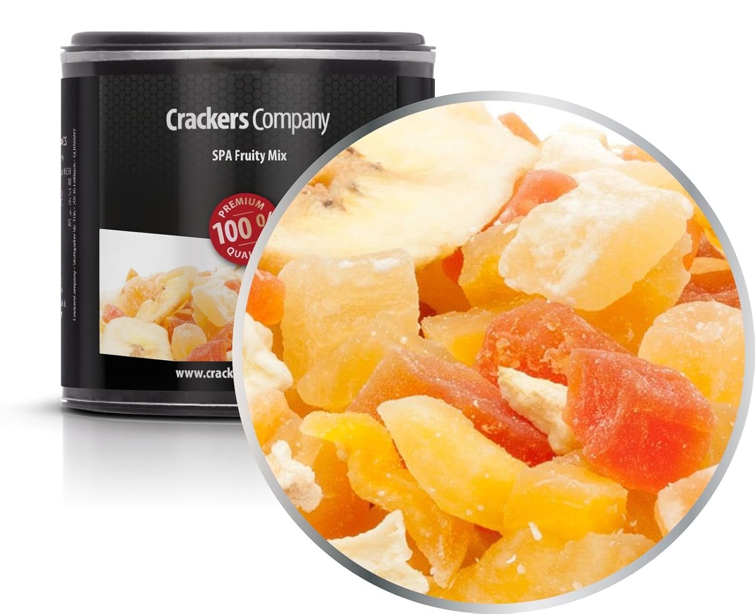 1 x 3kg Mezcla de frutas exóticas Trozos de frutas confitadas Papaya Mango Sandía Piña Coco Manzana Plátano Bajo en grasa Bajo en sal Vegetariano Sin gluten Sin lactosa Productos deshidratados My Store 4 X 80G en caja de membrana pequeña (320G)