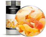 1 x 3 kg mix de frutas exóticas trozos de fruta confitada papaya mango sandía piña coco manzana plátano bajo en grasa bajo en sal vegetariano sin gluten sin lactosa Productos deshidratados Mi tienda 4 X 80G En caja de aluminio (320G)