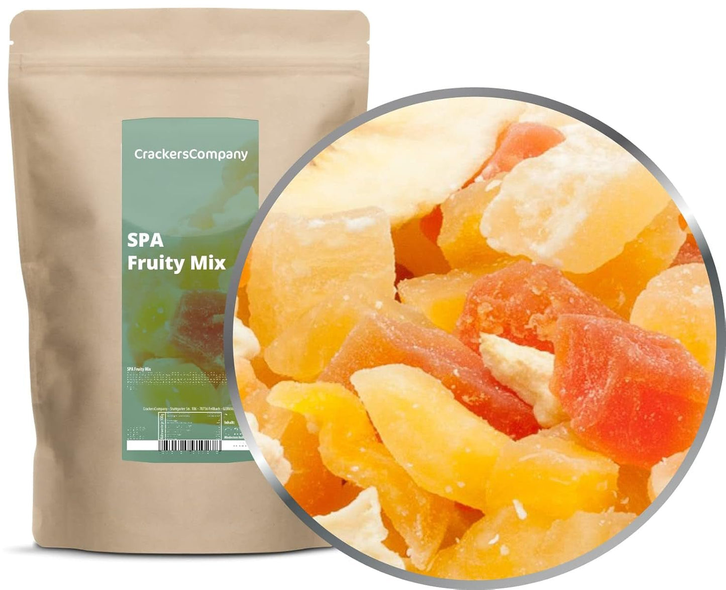 1 x 3kg Mix de frutas exóticas Trozos de frutas confitadas Papaya Mango Sandía Piña Coco Manzana Plátano Bajo en grasas Bajo en sal Vegetariano Sin gluten Sin lactosa Productos deshidratados My Shop 450 G (Pack de 2)