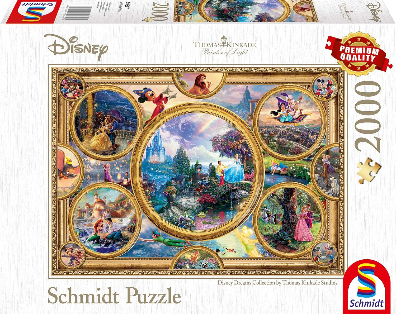 Schmidt Spiele 59607 Thomas Kinkade Disney Dreams Collection Rompecabezas de 2000 Piezas Naty Shop Individual