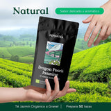 Té orgánico Jasmin Dragon Pearls (100 g) | Té verde premium en forma de perlas de jazmín enrolladas a mano | Especialidad de té con delicado aroma floral | REPLANTAR