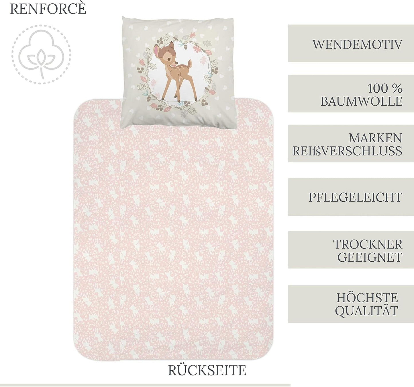 Ropa de cama para niña, Bambi, 100% algodón Ropa de cama - infantil Naty Shop