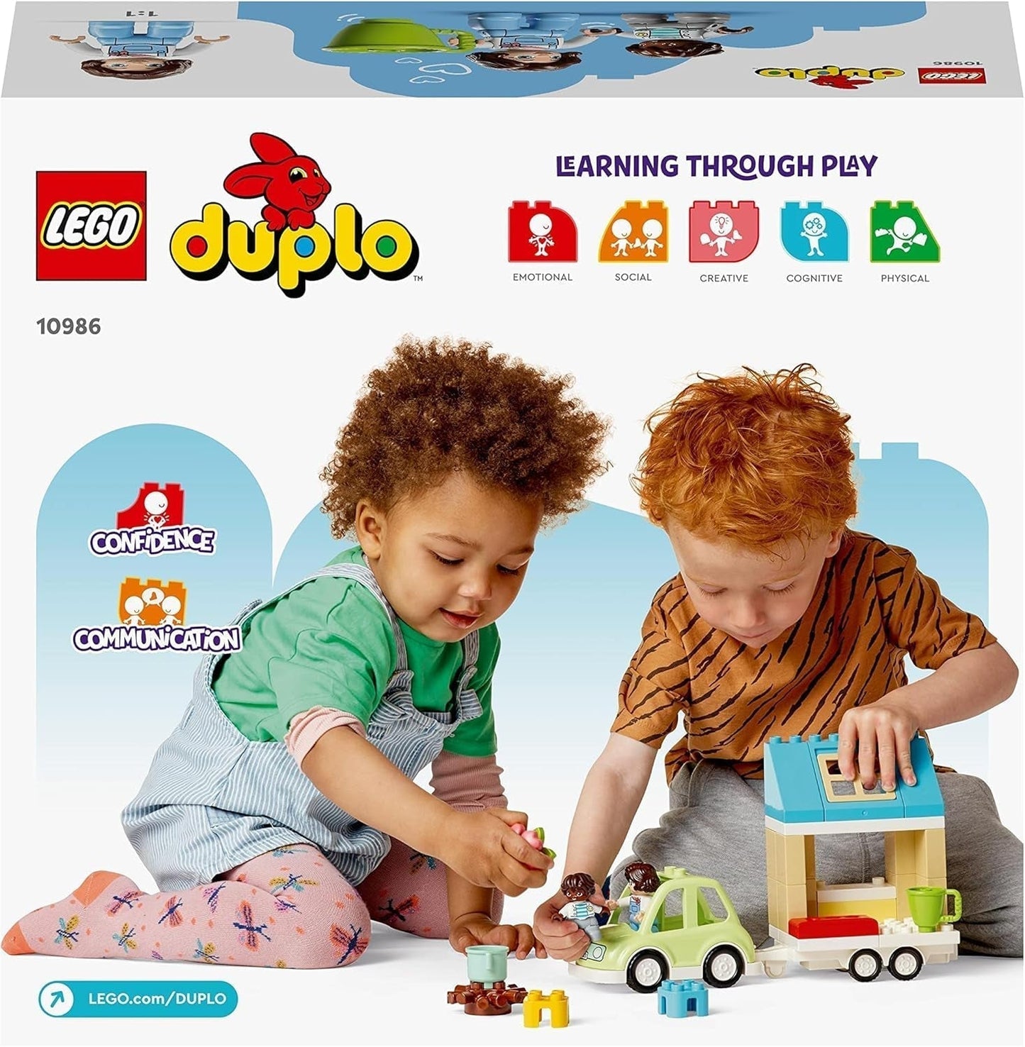 LEGO 10986 DUPLO En Casa Sobre Ruedas, coche de juguete con ladrillos grandes, figuras y coche de juguete para niños y niñas a partir de 2 años, desarrolla la motricidad fina Juegos de construcción Besuche den LEGO-Store