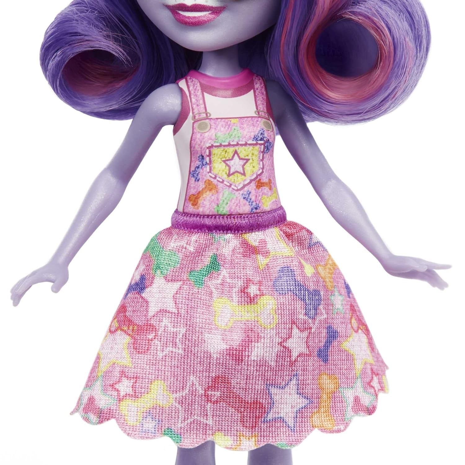 Enchantimals HHB90 - Muñeca Hadley Husky (Aprox.15 cm) y figura de animal de perro de trineo, muñeca pequeña con falda desmontable y accesorios, gran regalo para niños a partir de 4 años