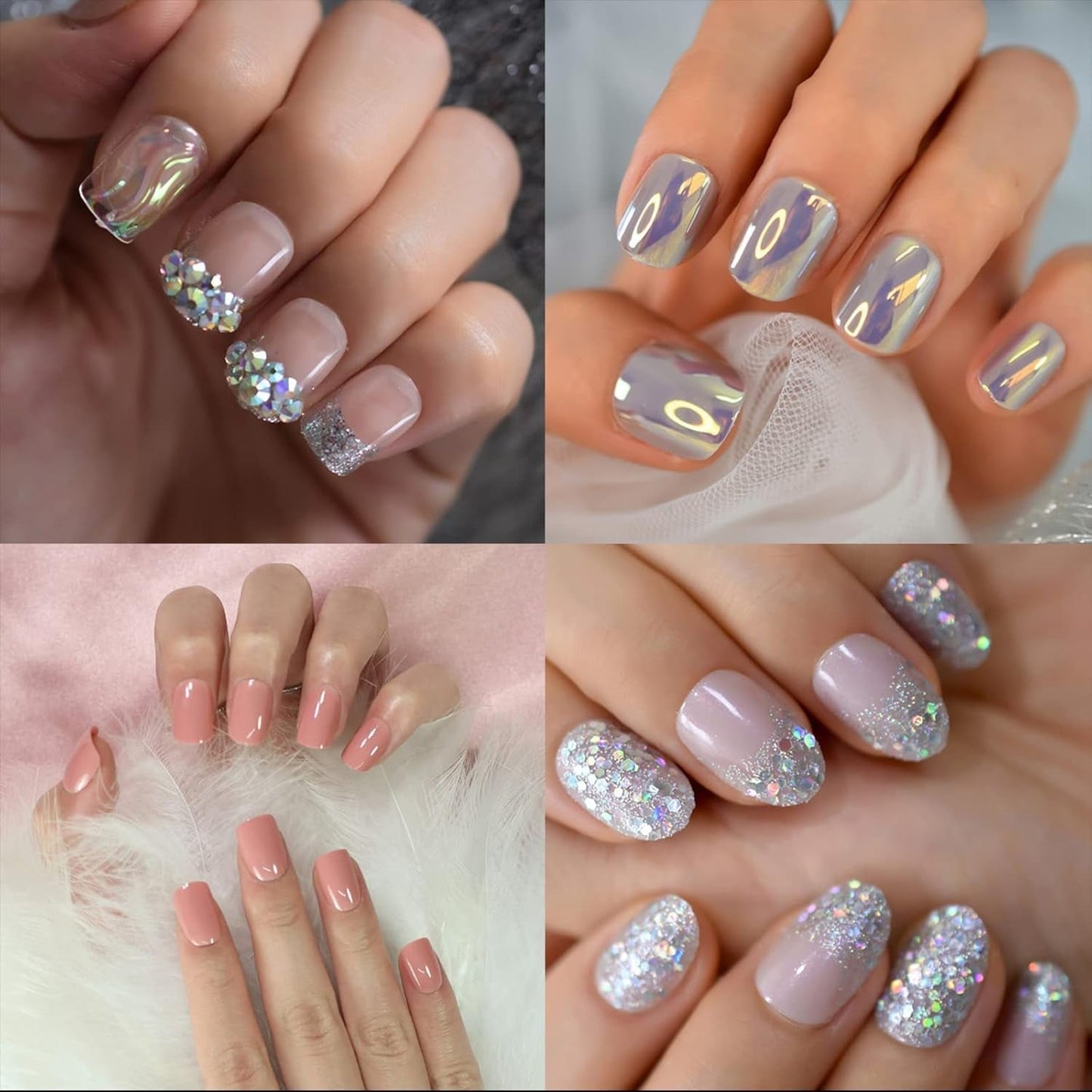 600 uñas artificiales cortas ovaladas, 12 tamaños, media cubierta, puntas de uñas postizas acrílicas, uñas artificiales para manicura, salón de mujeres, bricolaje (natural)