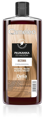 Cameleo - Tónico para el cabello rosa agua de rosas sin tinte amarillo Color de cabello semipermanente - Para cabello rubio y gris - Color y cuidado - Sin parabenos | 200 ml Tinte Para El Cabello Naty Shop Beige 200 Ml (1 pack)