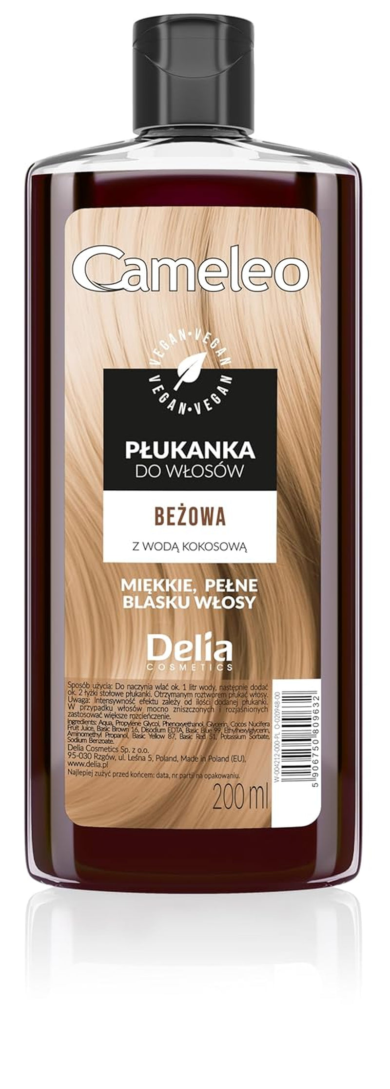 Cameleo - Tónico para el cabello rosa agua de rosas sin tinte amarillo Color de cabello semipermanente - Para cabello rubio y gris - Color y cuidado - Sin parabenos | 200 ml Tinte Para El Cabello Naty Shop Beige 200 Ml (1 pack)