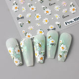 5 uds Geprägte Gänseblümchen Nagelsticker Selbstklebend Blumen Nagelaufkleber Gänseblümchen Schmetterling Nagel Sticker Nageldesign Aufkleber Nägel Zubehör Blume Nail Sticker Flower Nail Art Stickers