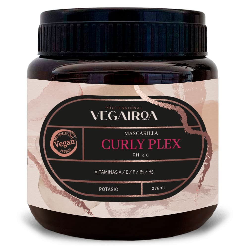 VEGAIROA - Curly Plex Mask - Mascarilla para rizos definidos y sin encrespamiento - Cuidado de hidratación profunda - Para cabello rizado u ondulado - Producto de peluquería vegano profesional - 300ml Naty Shop Hair Mask Título predeterminado