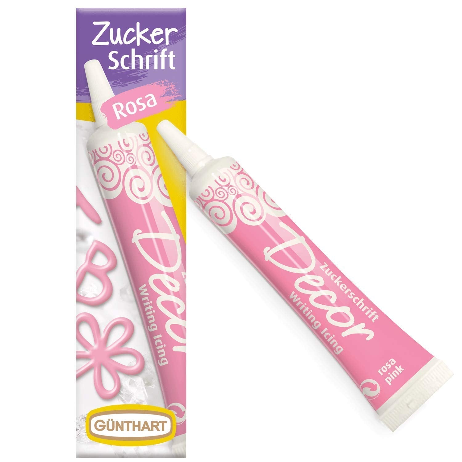 Günthart Backdecor 25 g Azúcar con letras ORO Para todos los postres en color dorado Hecho de azúcar para letras y diseños bonitos, 1 paquete (25 g)
