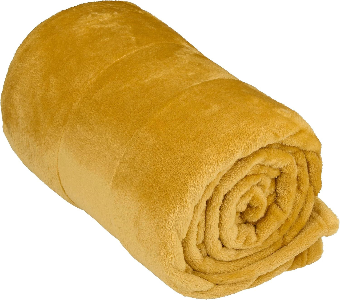 Articasa manta polar 150 X 200 Cm - colcha - manta cómoda - manta sofá - manta sofá para 1 persona - decoración salón - lavable a máquina - amarillo mostaza - polar/poliéster Camas y Mantas Arti Casa Default title