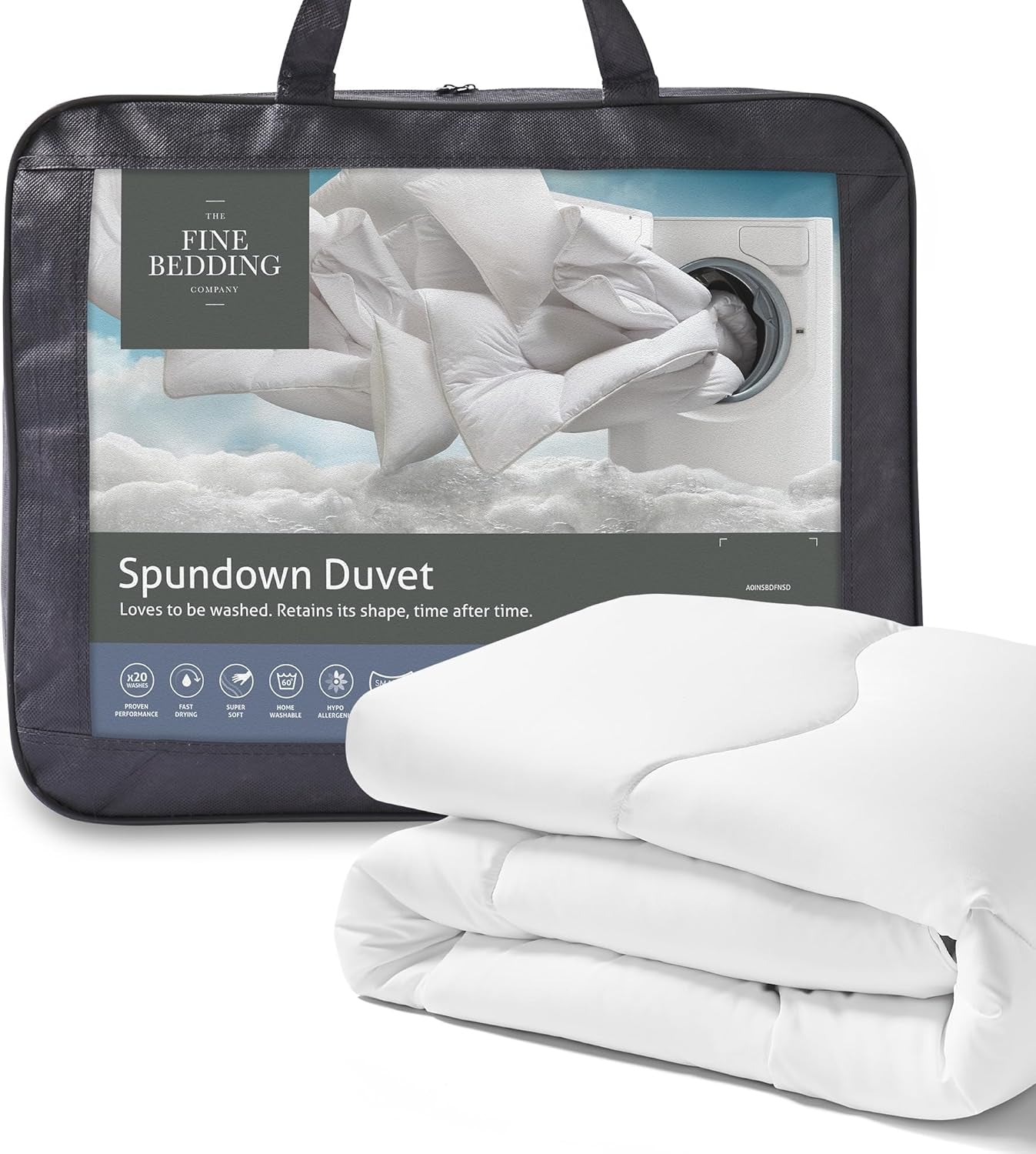 Edredón hilado doble de 4,5 tog, ligero, hipoalergénico, cálido y lavable, edredón de verano para cama doble, funda de calidad de hotel de lujo con nuestros materiales reciclados, Edredones y edredones de verano Naty Shop (4,5 tog) para cama doble