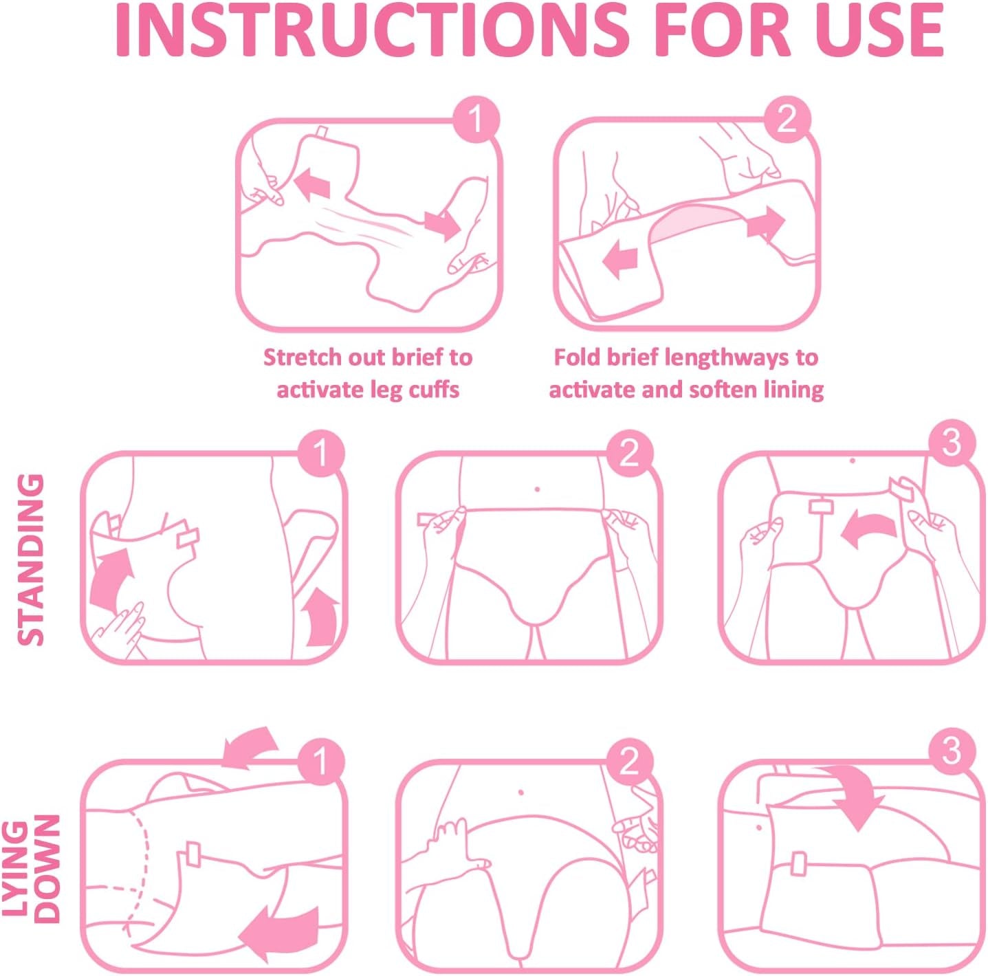 Pañales estampados para adultos 5500-5800 ml, 10 piezas - Baby Usagi (XL)