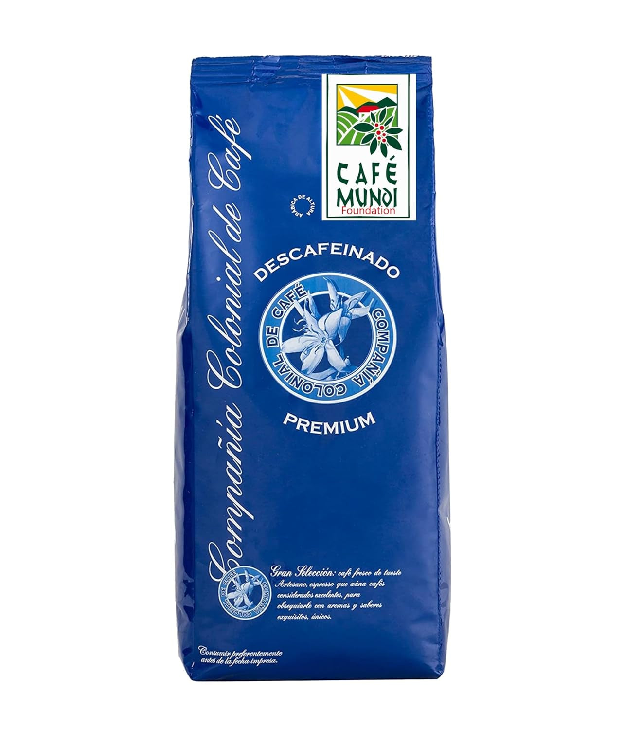 Café descafeinado en grano 1 kg natural 100% - Espresso Sabor intenso procedente de Colombia y Brasil.