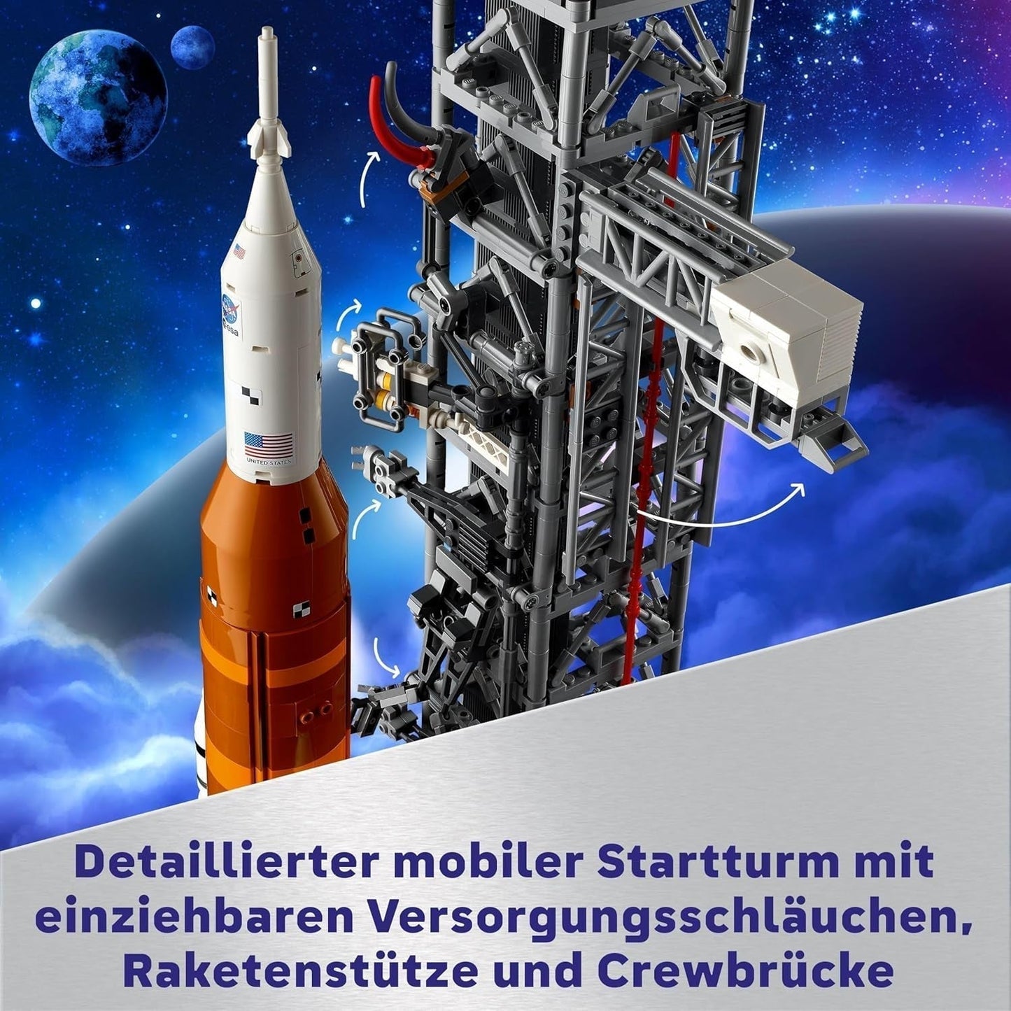 LEGO Icons Plataforma de lanzamiento Artemis de la NASA, regalo, decoración para salón u oficina, juego de construcción para adultos con cápsula espacial Orion y plataforma de lanzamiento, artículo de colección 10341 Juegos de construcción Besuche den LEGO-Store