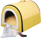 Katzenhöhle | Katzenhaus für Draußen Winterfest | Katzenhöhle Outdoor para Katzen | Katzenbett Höhle Katzenhaus Mit Abnehmbarem Waschbarem Mate | Wasserdichtes Wetterfestes Katzenbett Innen Draußen