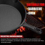 Sartén grill de hierro fundido OVERMONT con asa Ollas y Sartenes Naty Shop