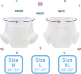 CutiePlusU Pañales para adultos, superficie seca, máxima absorbencia durante la noche, pañal desechable para incontinencia - azul, rosa, blanco, paquete de 3 (mediano 71-96 cm)