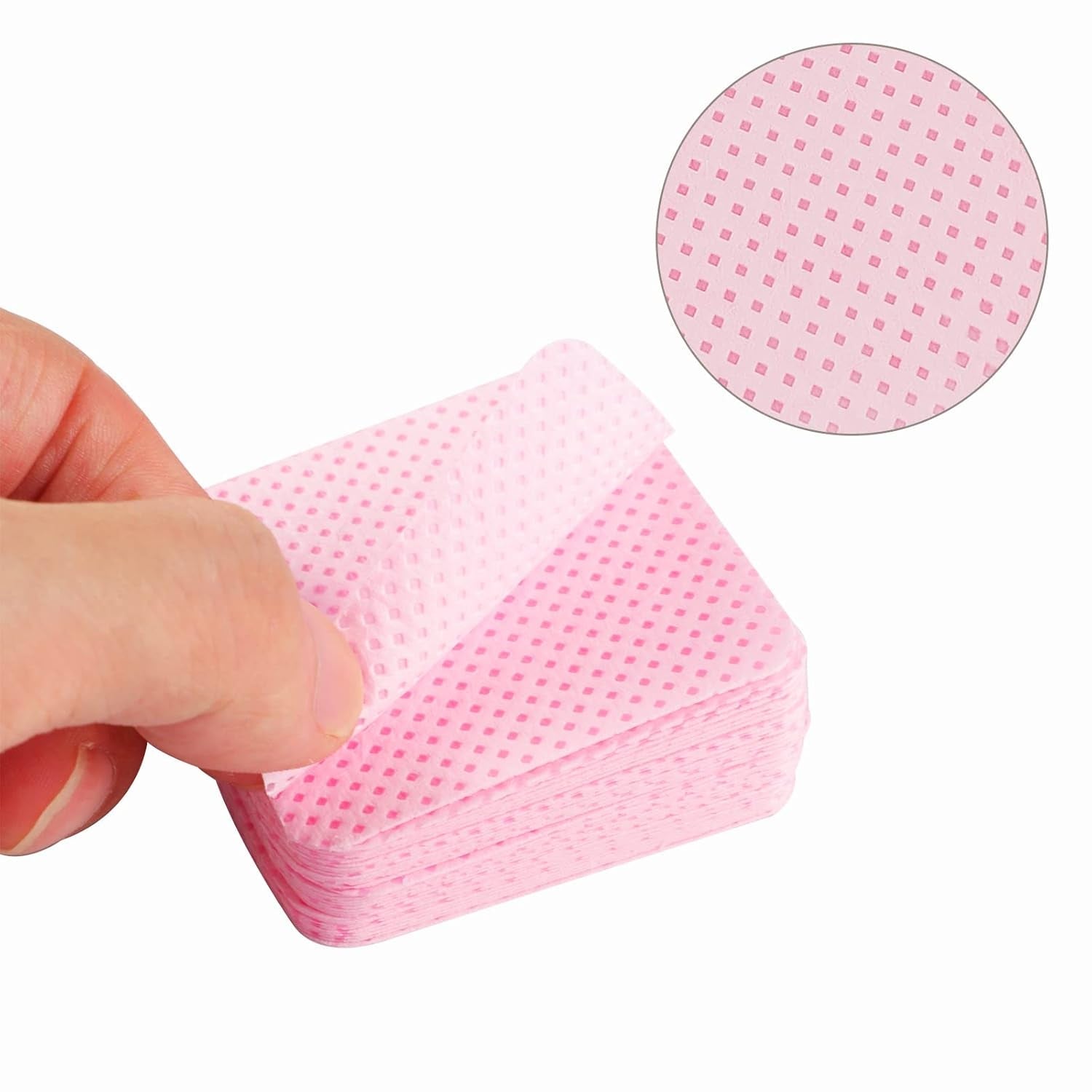 300 Stück Nagellackentferner Pads, Fusselfreie Nägel Wattepads Für Nägel Nagellackentferner Toallitas para uñas sin pelusa Limpiador Gelnägel - Rosa