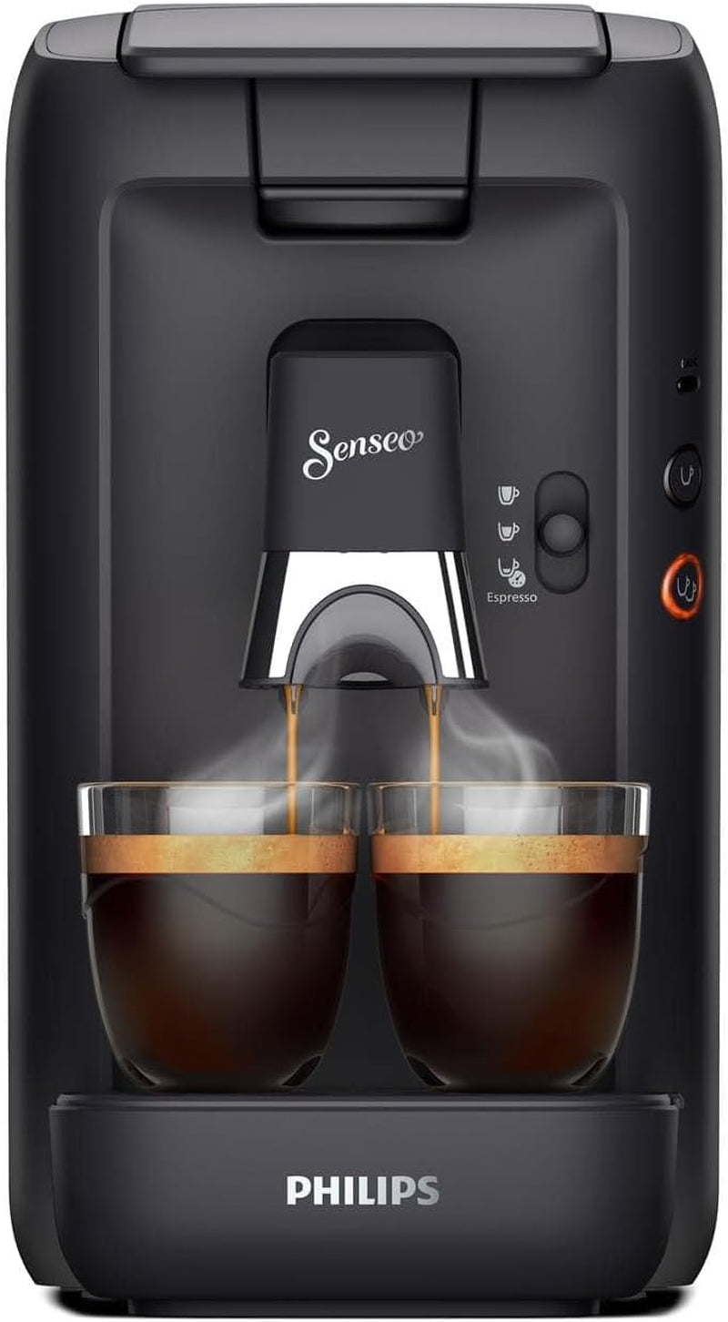 PHILIPS Senseo Maestro Cafetera Espresso de Cápsulas - Tecnología Intense Plus, Espresso de Alta Calidad, Diseño Ecológico, Depósito de Agua de 1,2 L, Función Memo, Indicador de Descalcificación (CSA260/60)