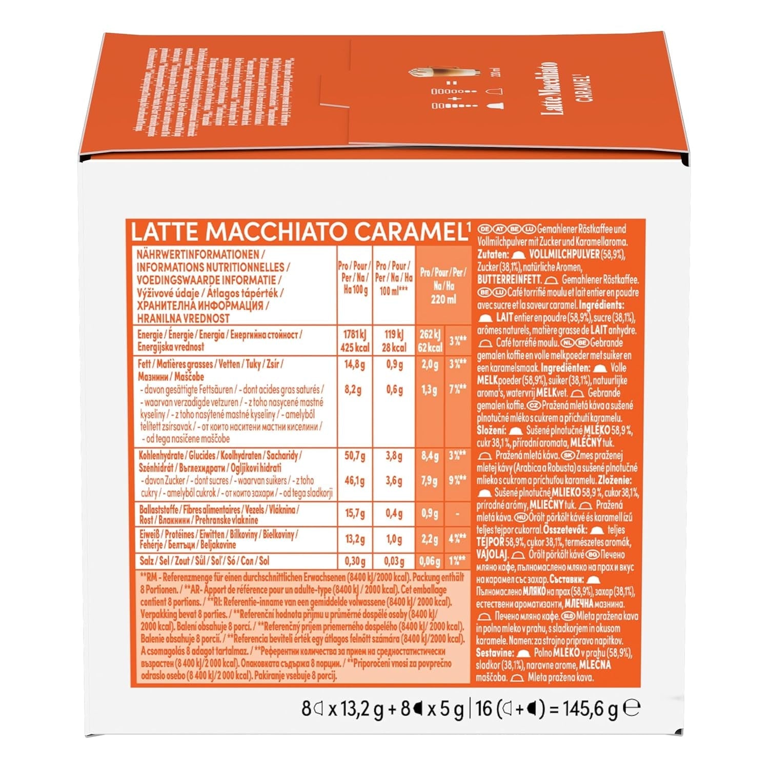 NESCAFÉ DOLCE GUSTO Latte Macchiato Caramel Kaffeekapseln Paquete de 3 (3 x 16 Kapseln)