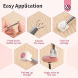 125 Nail Art Schwämme y 4 Krallen Nail Sponge Metallgreifer para Ombre y gradiente Nageldesign, Nagelkunst-Schwamm Pinsel, Maniküre Zubehör para Nägel, Nail Art Schwämme para Babyboomer Effekte DIY