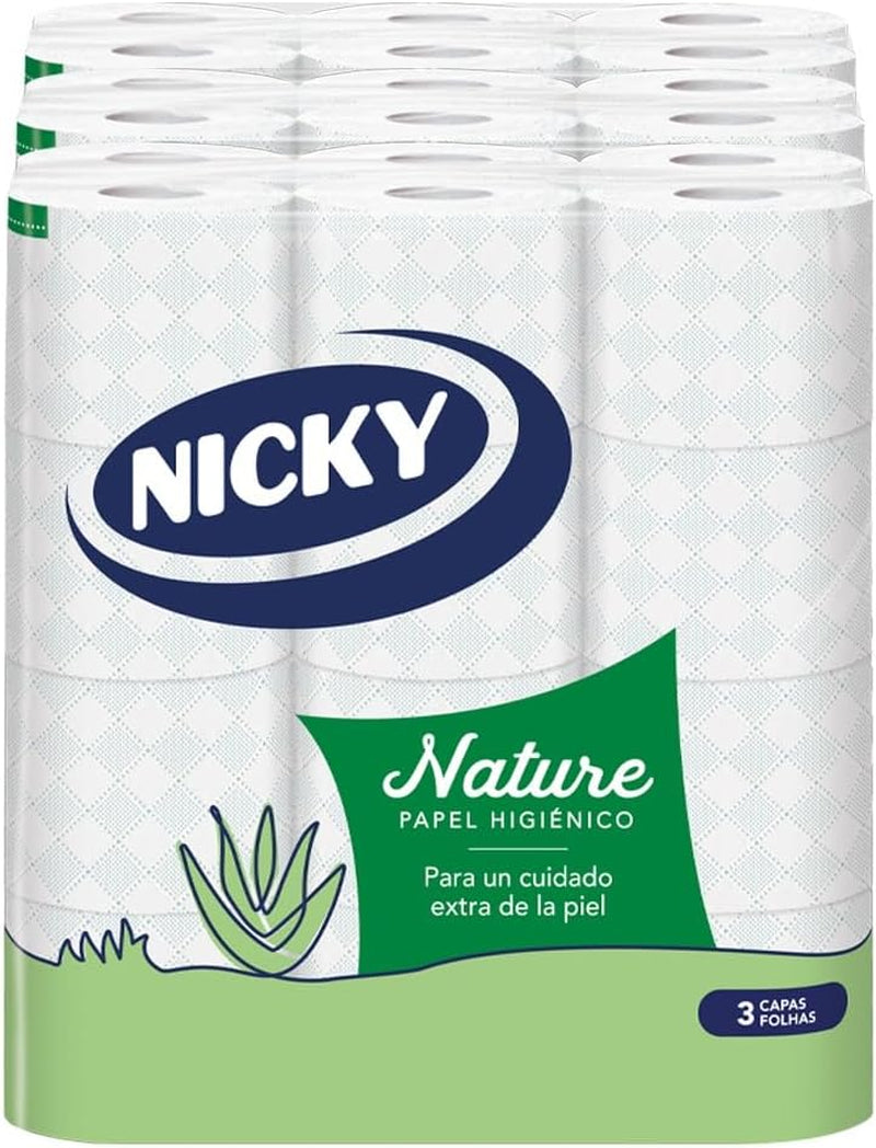 Papel higiénico Nature, 72 rollos, 3 capas.