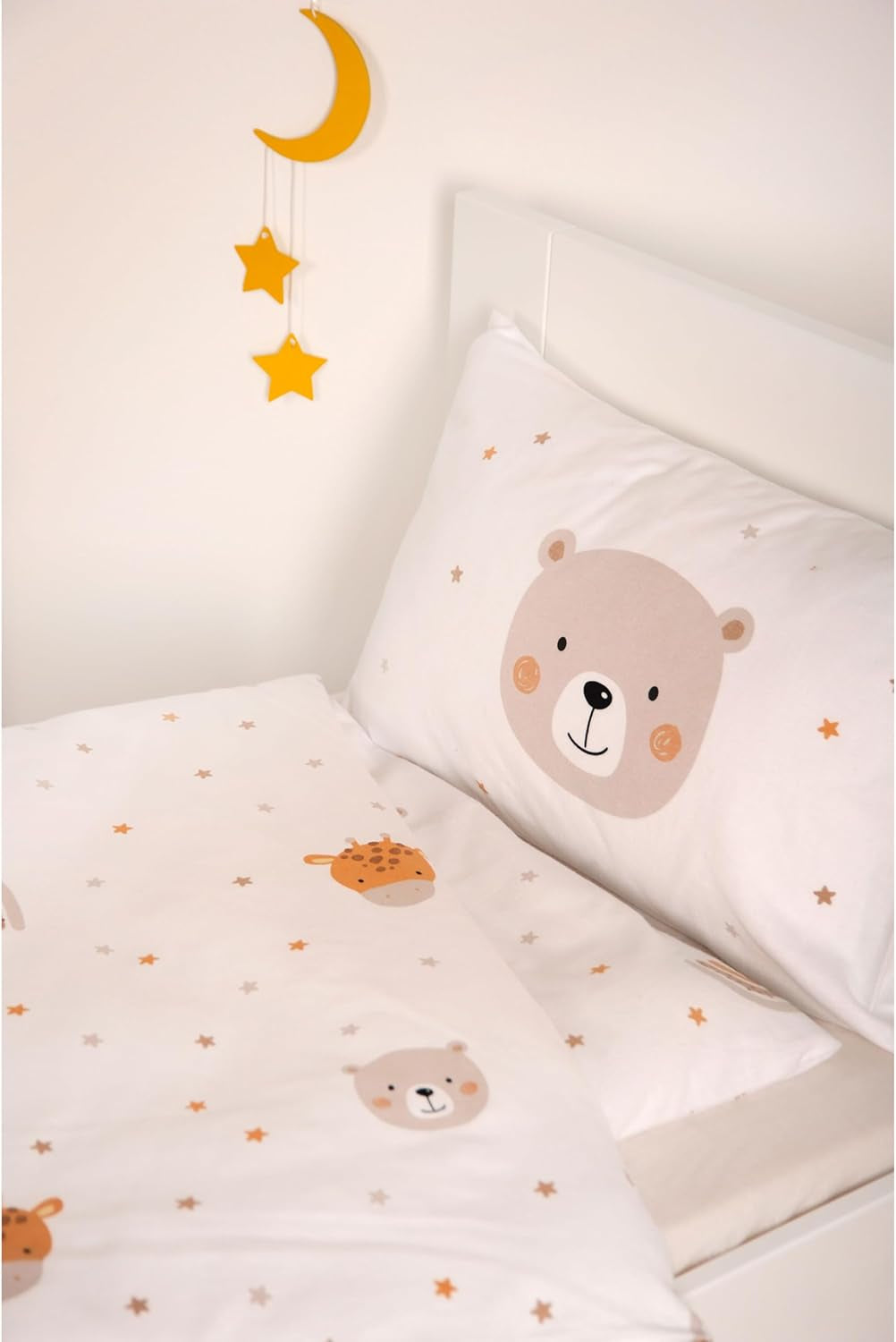 Pastoreo Babybest Little Friends Winterbettwäsche, Kopfkissenbezug 40 X 60 Cm Mit Hoteleinschlag, Bettbezug 100 X 135 Cm, Mit Zwißwerfer, 100% Baumwolle/Flannel, Weiß, Twin Naty Shop