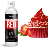 Color alimentario en gel – Color alimentario en gel altamente concentrado para pasteles, hornear, huevos de Pascua, bebidas – Color alimentario sin azúcar para fondant, glaseado, limo, decoración de pasteles (terciopelo rojo, 150 g)