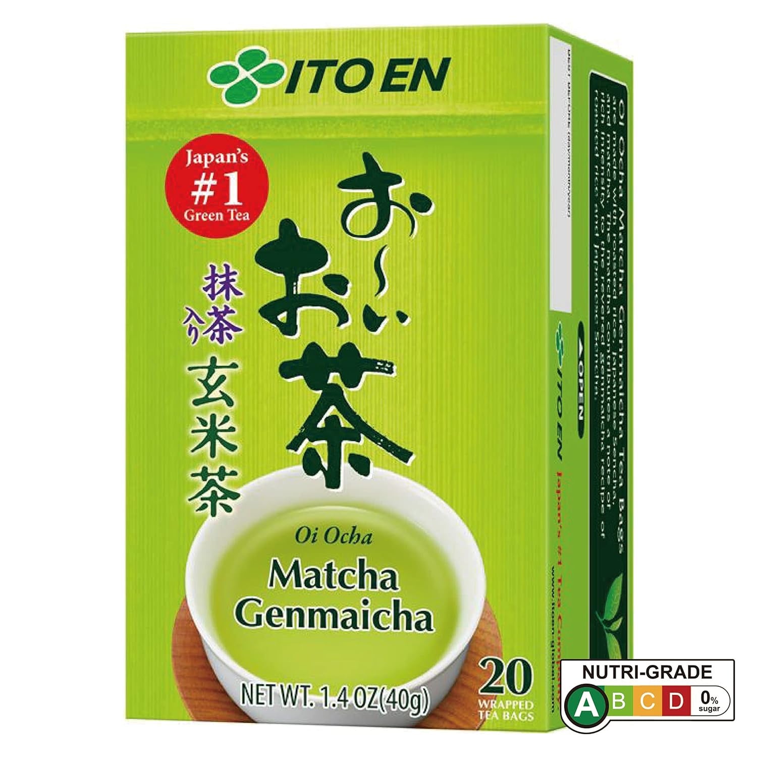 ITO ES Té Oi Ocha Matcha Genmaicha, bolsitas de té de 2 g (20 uds./paquete)