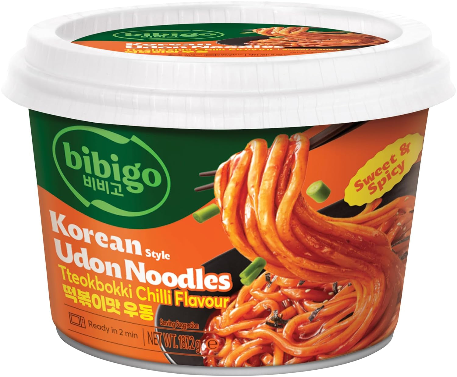 BIBIGO - Fideos Udon Topokki con chile coreano. Tipo - (1 X 187,2G)