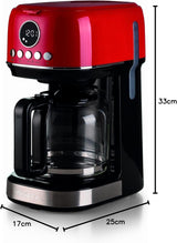 Ariete Moderna 1396 Cafetera espresso con filtro para preparar café americano hasta 15 tazas Jarra de cristal Placa calefactora Pantalla LCD Filtros extraíbles y lavables Blanco