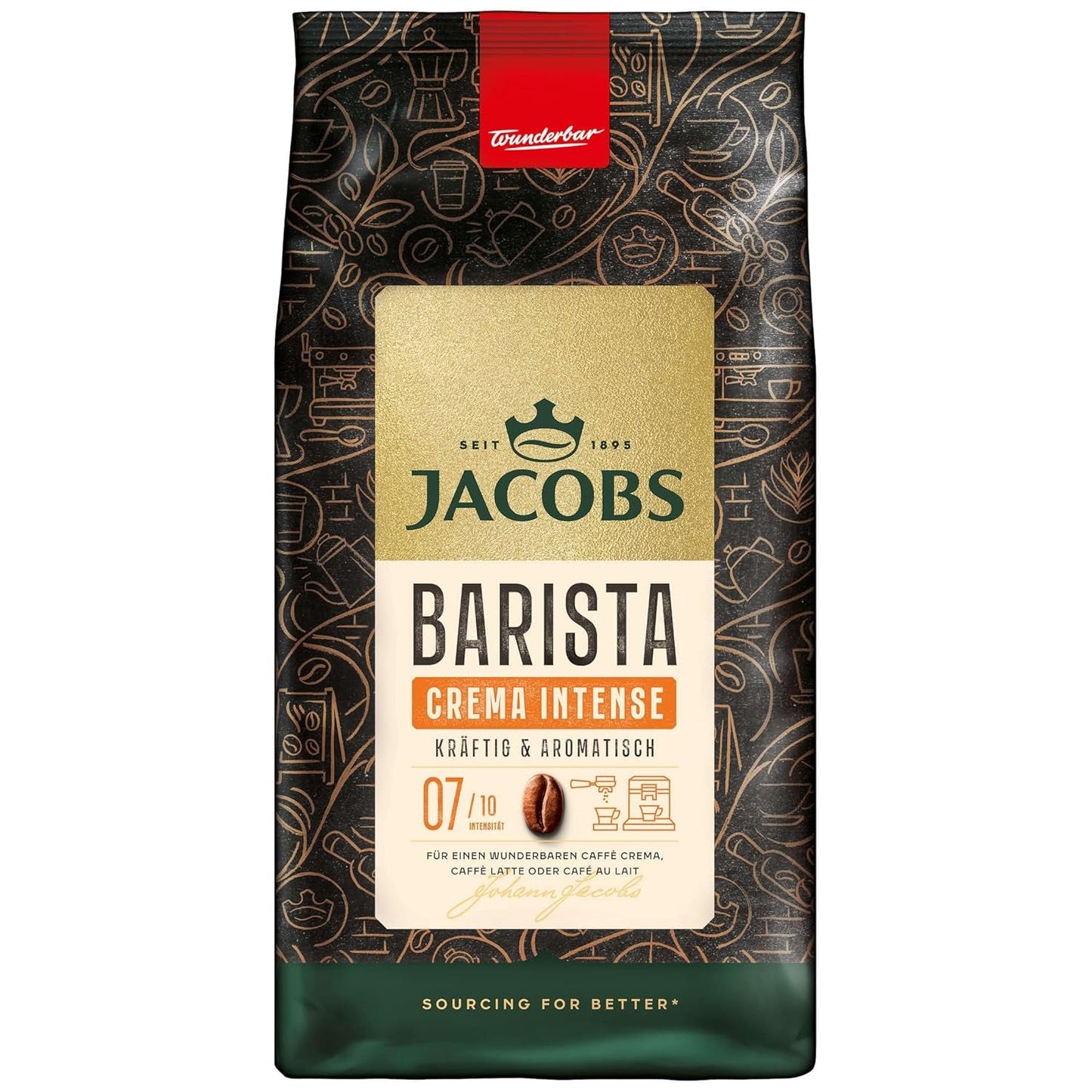 Café entero en grano JACOBS Barista Editions Crema Intensa (4 x 1 kg)