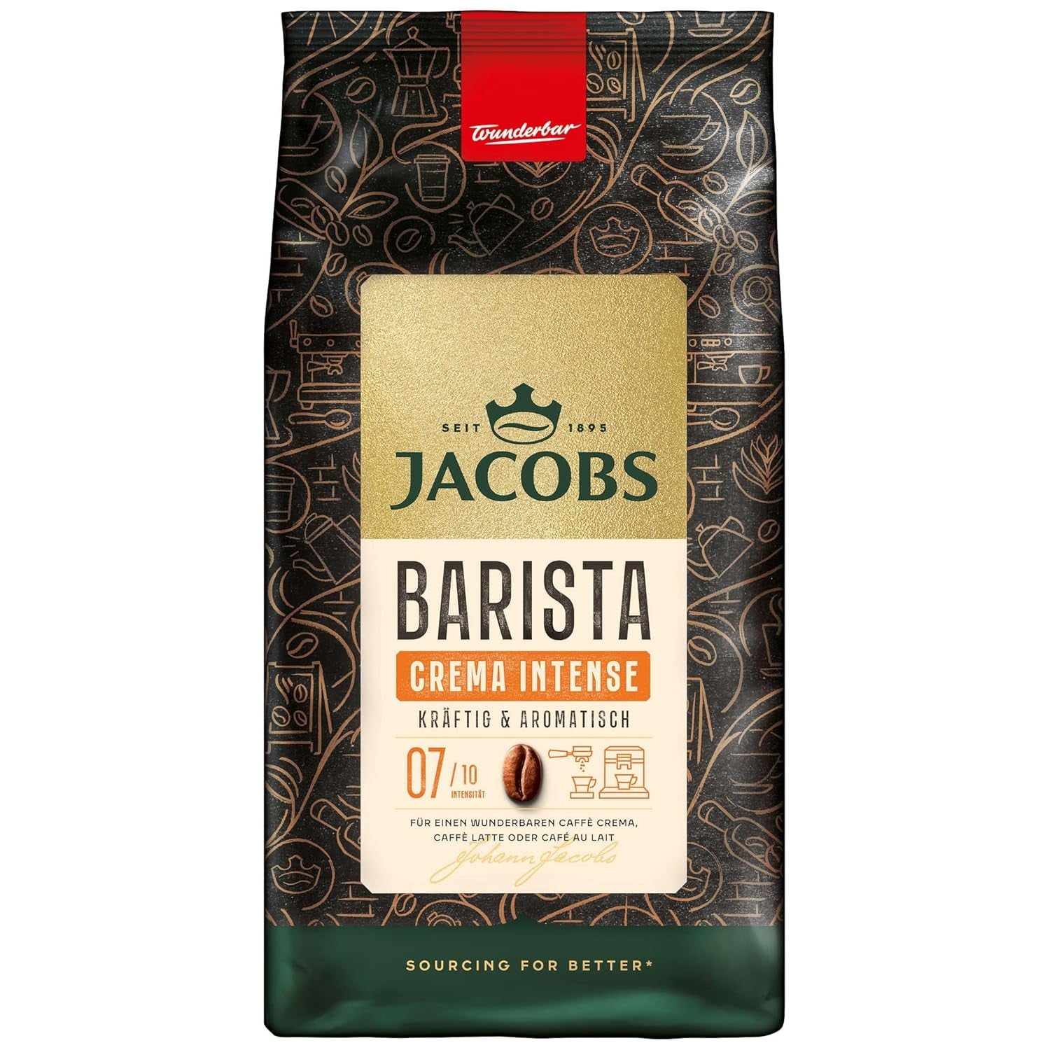 Café entero en grano JACOBS Barista Editions Crema Intensa (4 x 1 kg)