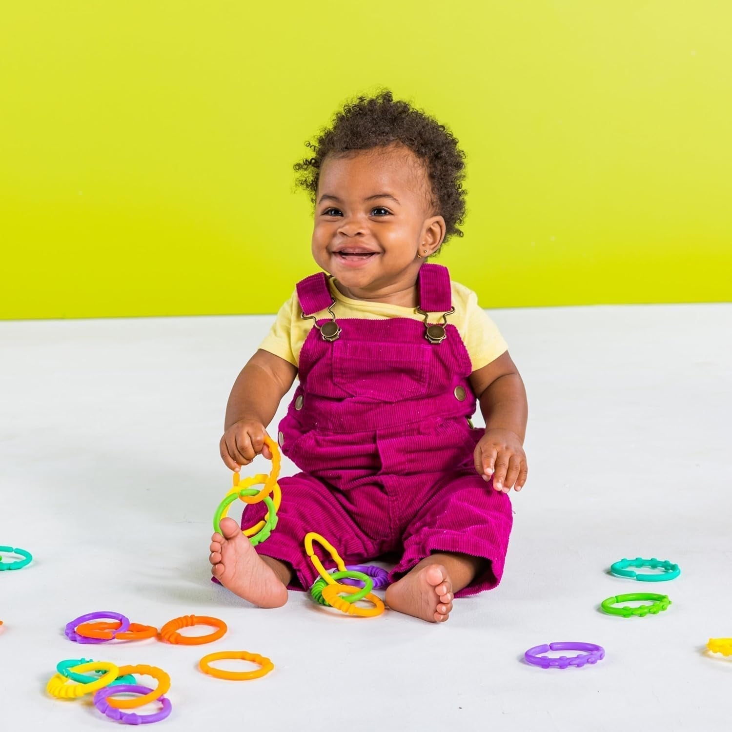 Bright Starts, Oball, eslabones de conexión de cadena para cochecito, muchos eslabones, plegable, fácil de colocar, fácil de limpiar, perfecto para viajar Bebe Toys Naty Shop