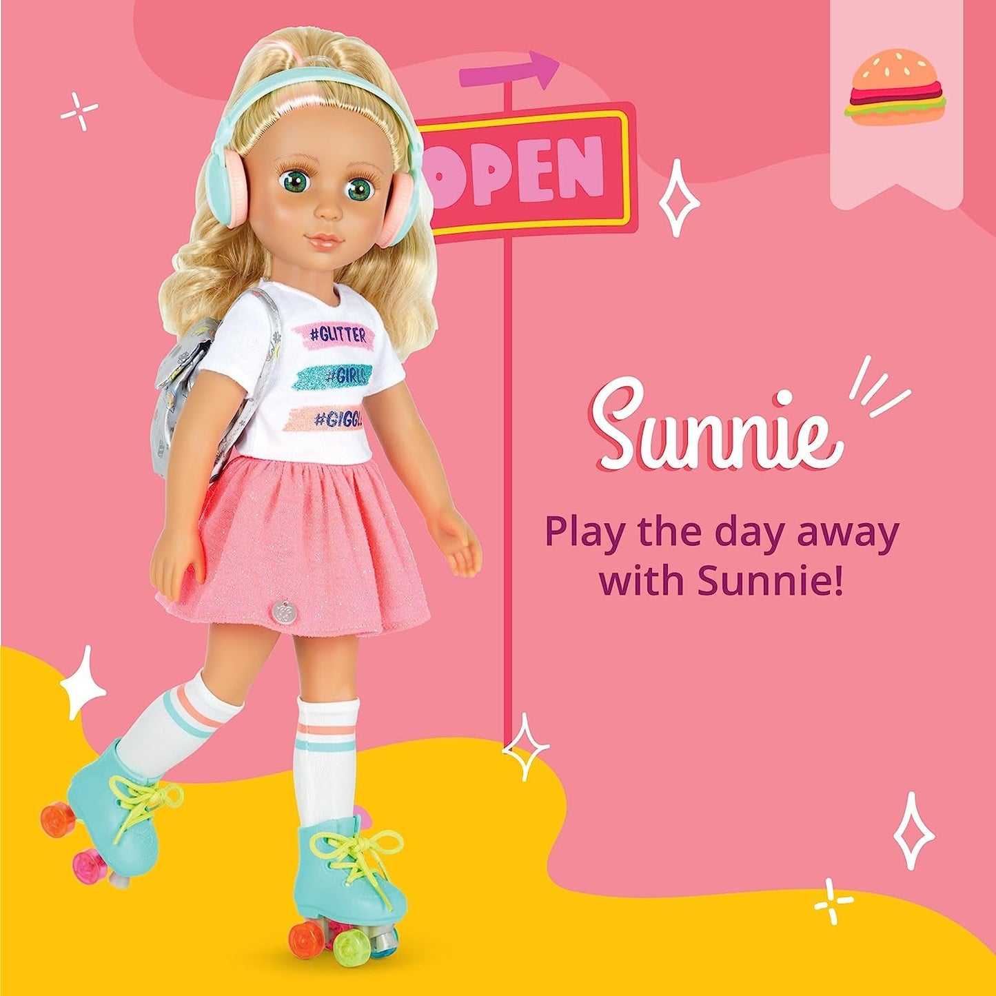 Glitter Girls - Muñecas Sunnie - Muñeca Articulada Sunnie 36cm - Pelo Rubio y Ojos Verdes - Juguete para 3 años en adelante