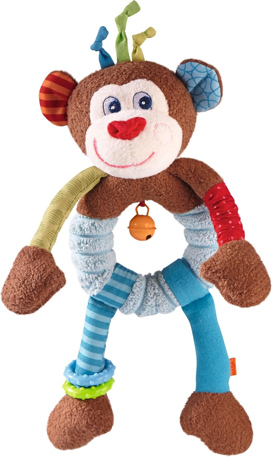 HABA 302999 - Mono Lino, peluche con muchos efectos para jugar y descubrir, juguete para niños a partir de 6 meses Juguetes Bebe Naty Shop