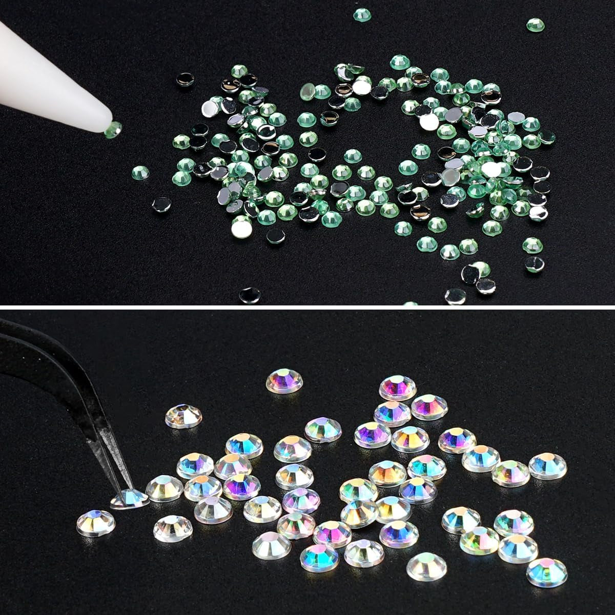 4600 Stück Strasssteine ​​​​Für Nägel, Nagel Glitzersteine ​​​​3 Verschiedene Stil Flache Nail Gems Nägel Steine ​​​​Klein Nagel Steinchen Mit Pinzette Und Strass Picker Dotting Pen para Nägel/Kleidung/Handwerk