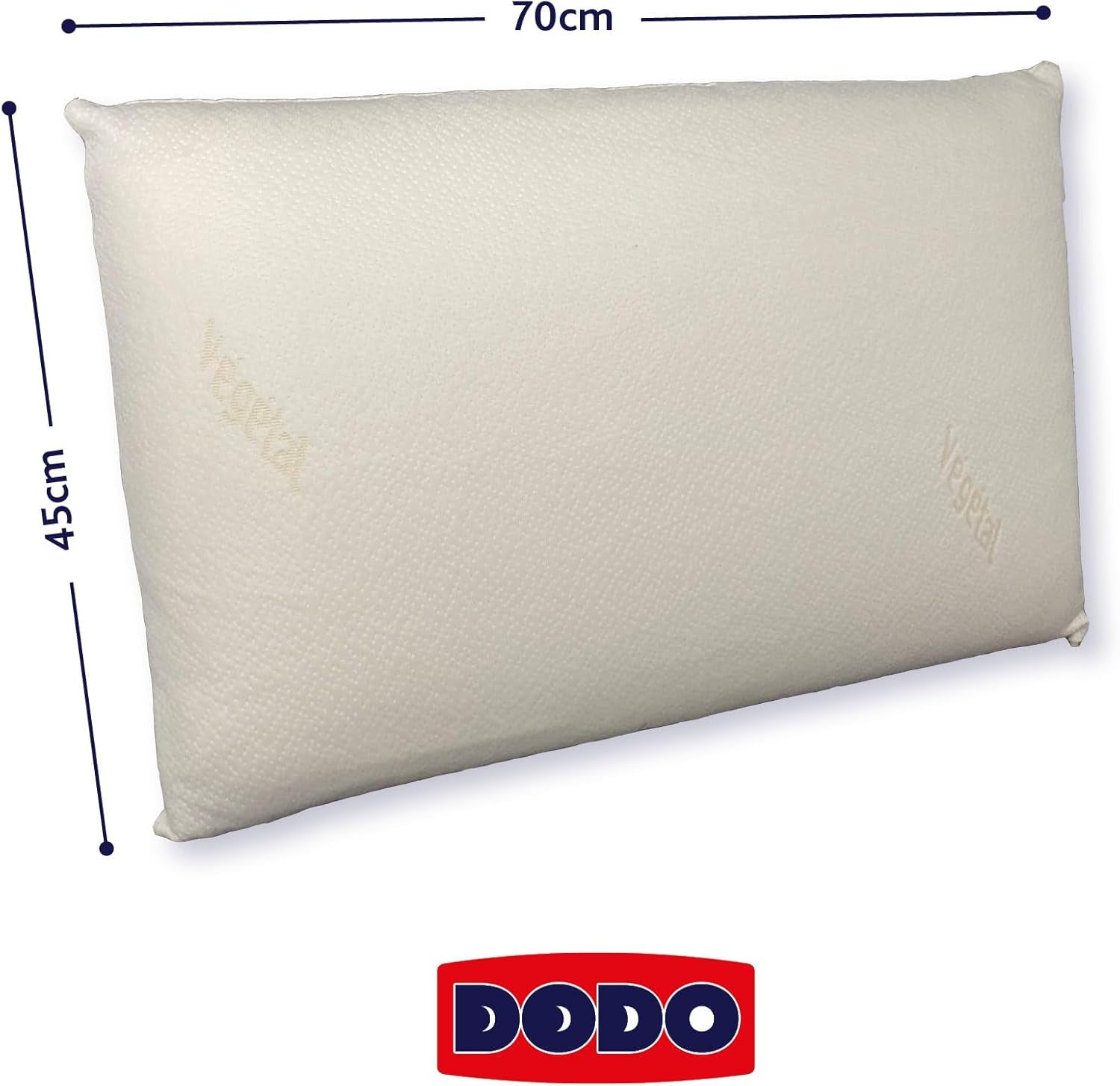 Almohada, Ergonómica, Vegetal, 45 X 70 Cm, Con Memoria, Rectangular, Relleno 100% MDF, Fondo de Algodón, Funda de Poliéster - Aceite de Ricino Naty Shop Almohadas Estándar