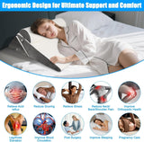 Almohada de cuña ajustable para cama, almohada de lectura para cama y sofá, almohada de espuma para reflujo, almohada para la espalda, apnea del sueño, lectura, elevación del sueño, almohada para las piernas, dolor de espalda, ronquidos