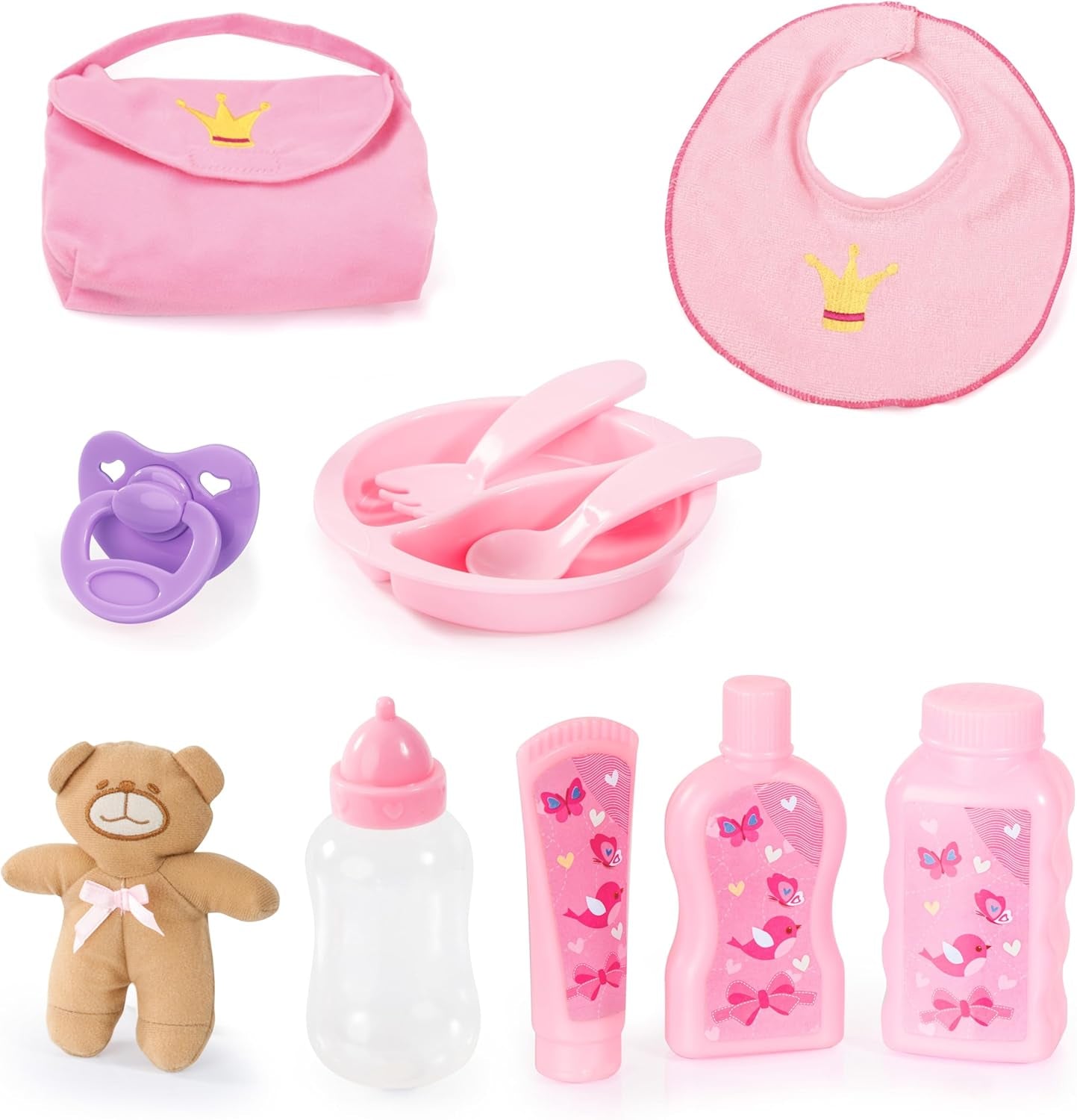 Bayer Design 94694AG 94694AA, Muñeca Funcional, Muñeca Interactiva Piccolina Magic Eyes, Mueve la Boca, Parpadea y Cierra los Ojos, Habla, Morado, 46cm