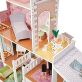 Amazon Basics Casa de muñecas de madera de 4 niveles y muebles, accesorios para muñecas de 12" Naty Shop Casas de muñecas