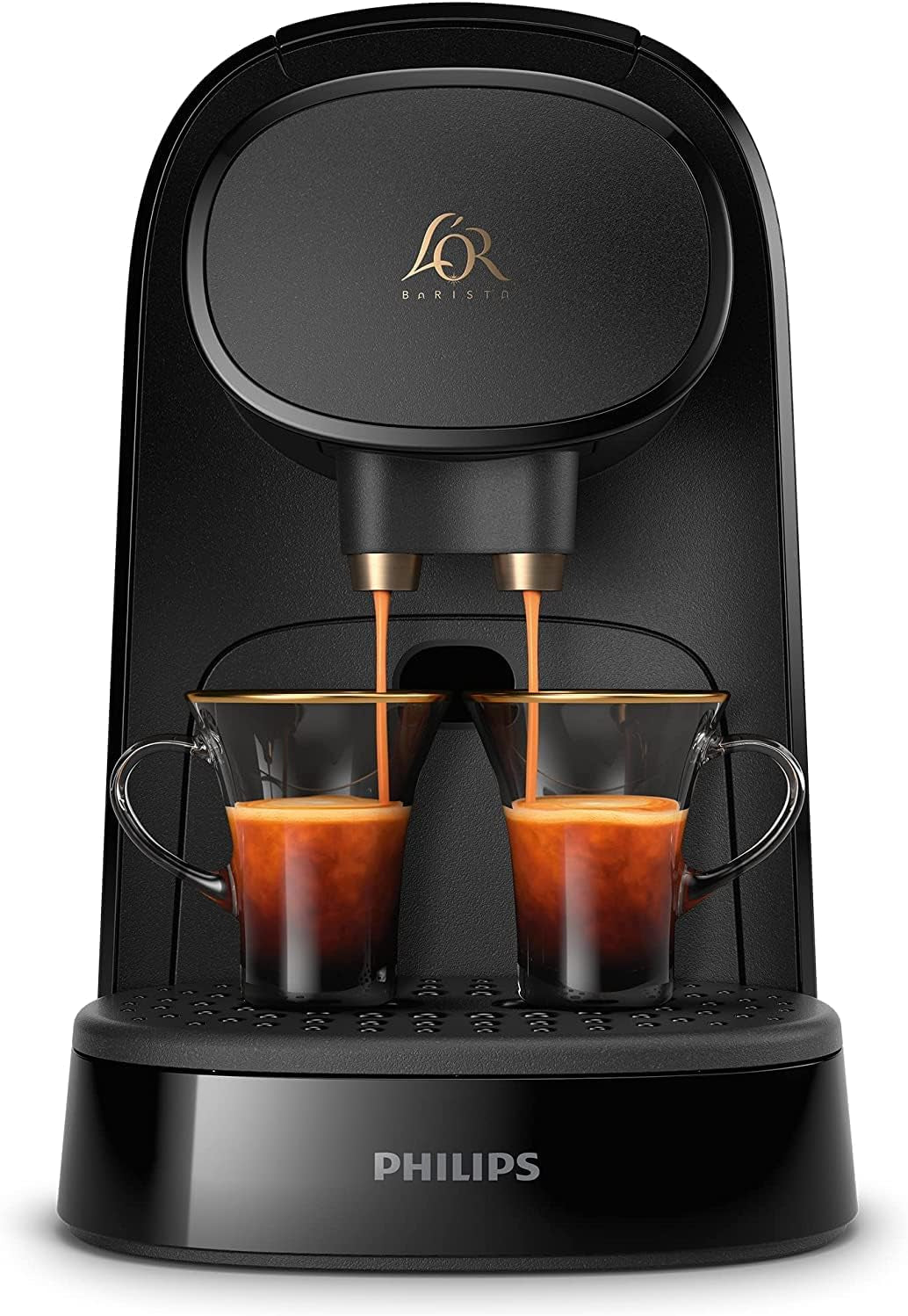 PHILIPS LM8012/60 Cafetera Espresso de Cápsulas - Dos Dosis, Doble Placer, 1 o 2 Tazas, Ristretto, Espresso, Lungo o Grand Café Long, Doble Cápsula, Genuina Calidad Espresso, Negro Piano