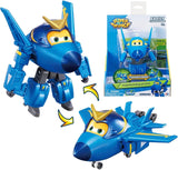 Super Wings Personajes transformadores de 5" Paquete de 2 Jett transformador supercargado + Tino Juguete transformador para niños y niñas a partir de 3 años Figuras de acción rojas Naty Shop Jerome