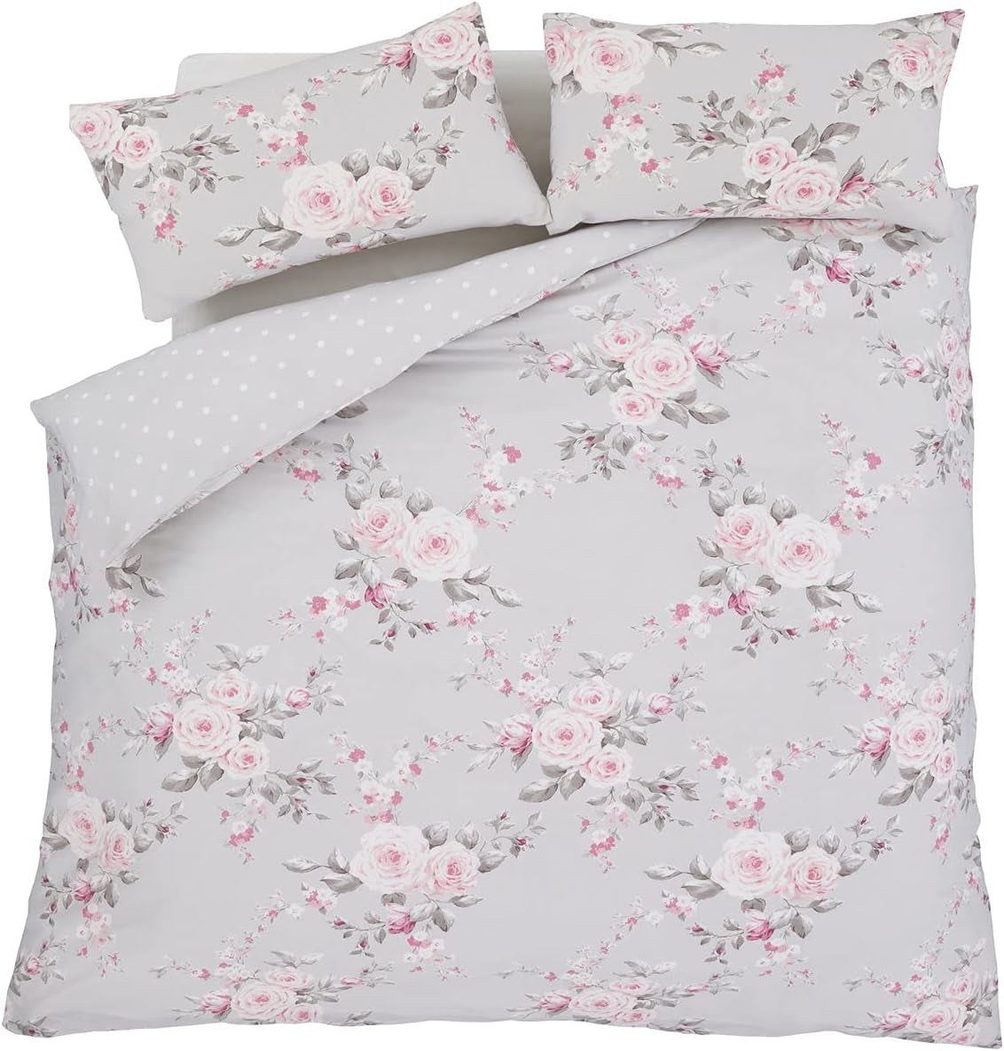 Catherine Lansfield Colcha Canterbury, Cuidado Fácil, Blush, Colcha - 220X230Cm Camas y Mantas Catherine Lansfield Gris