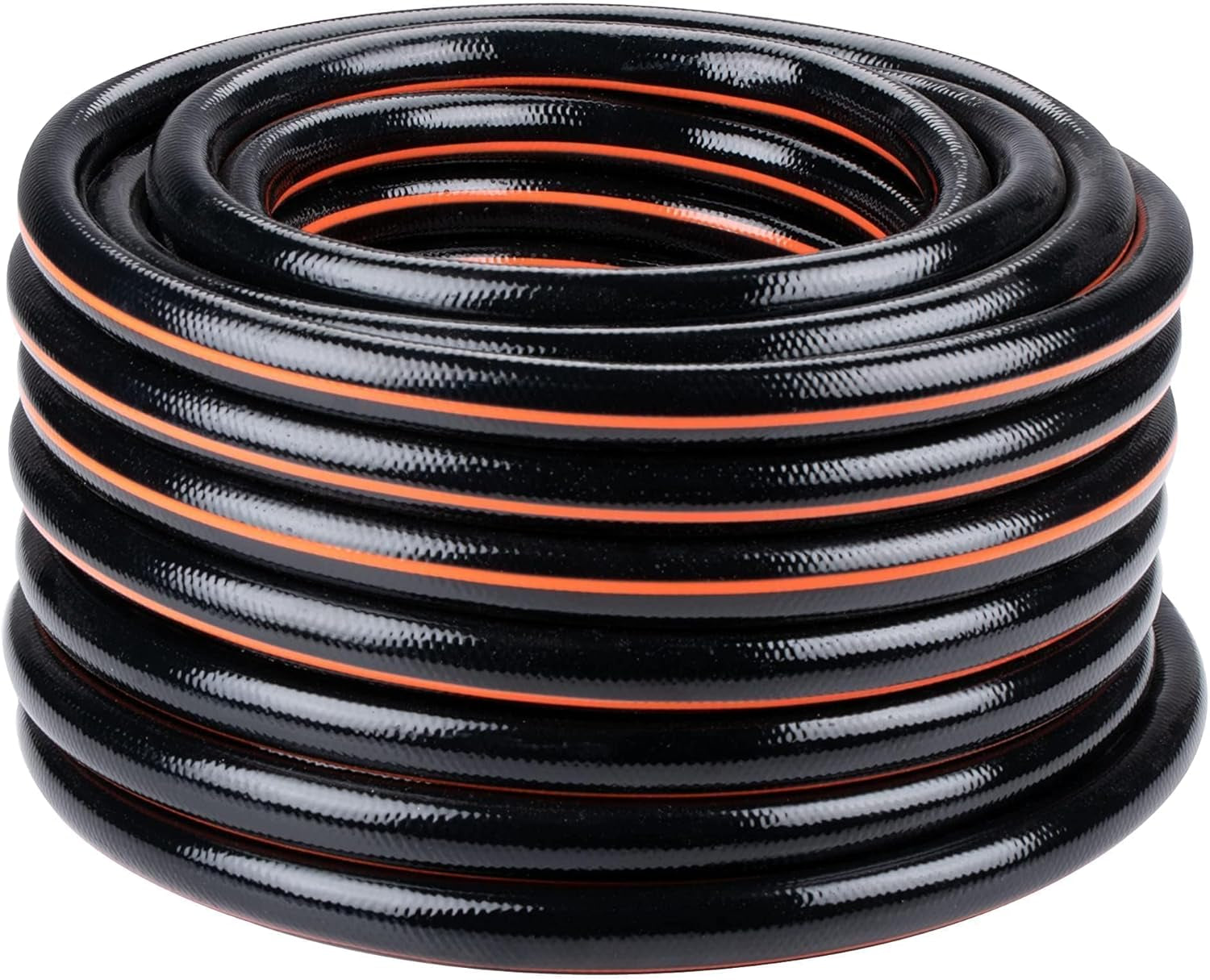 Manguera de Jardín BLACK+DECKER 15 metros - Ø19MM - PVC duradero - Regar el jardín, lavar el coche, llenar la piscina - Compatible con cualquier grifo estándar - Negro/Naranja