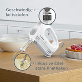 Bosch Hausgeräte Handrührer Clevermixx MFQ24200, 2 Rührbesen, 2 Spülmaschinengeeignet, 4 Stufen, Leicht, Leise, 400 W Weiß/Edelstahl Cocina Naty Shop