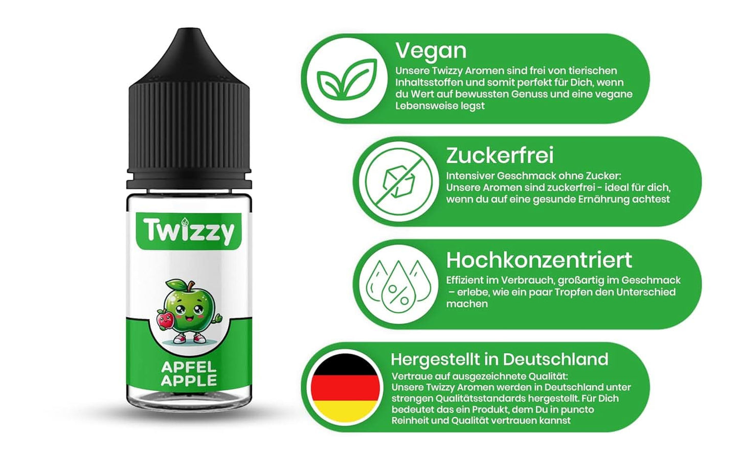 Twizzy, Aroma concentrado de manzana, 30 ml Aromas Naty Shop